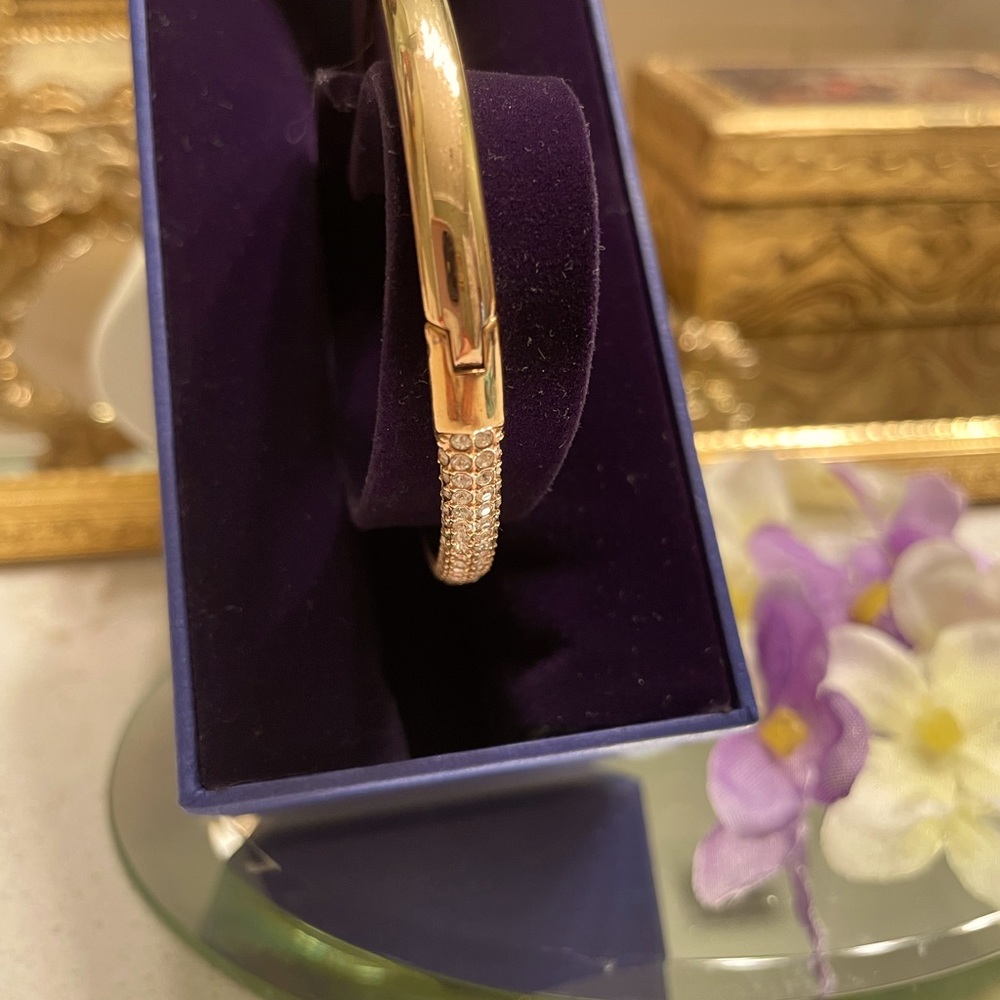 Swarovski Rose Gold Crystal Bangle - Picture 3 of 7